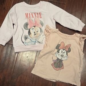 Disney Minnie Mouse Kids Sweatshirt & Top - Pink and Cream